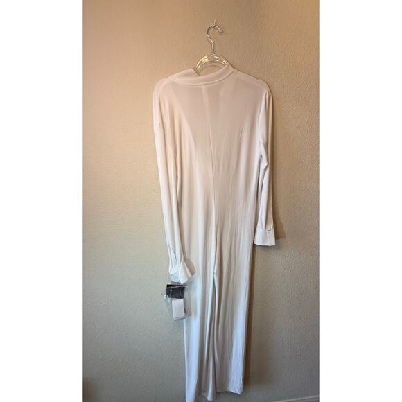 Norma Kamali NK Shirt Straight Leg One-Piece Jumpsuit White Women's Size XS/34 - Picture 4 of 6